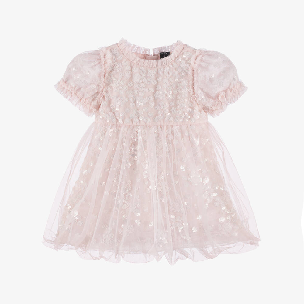 Needle & Thread-Baby Girls Pale Pink Sequin Embellished Dress | Childrensalon Outlet