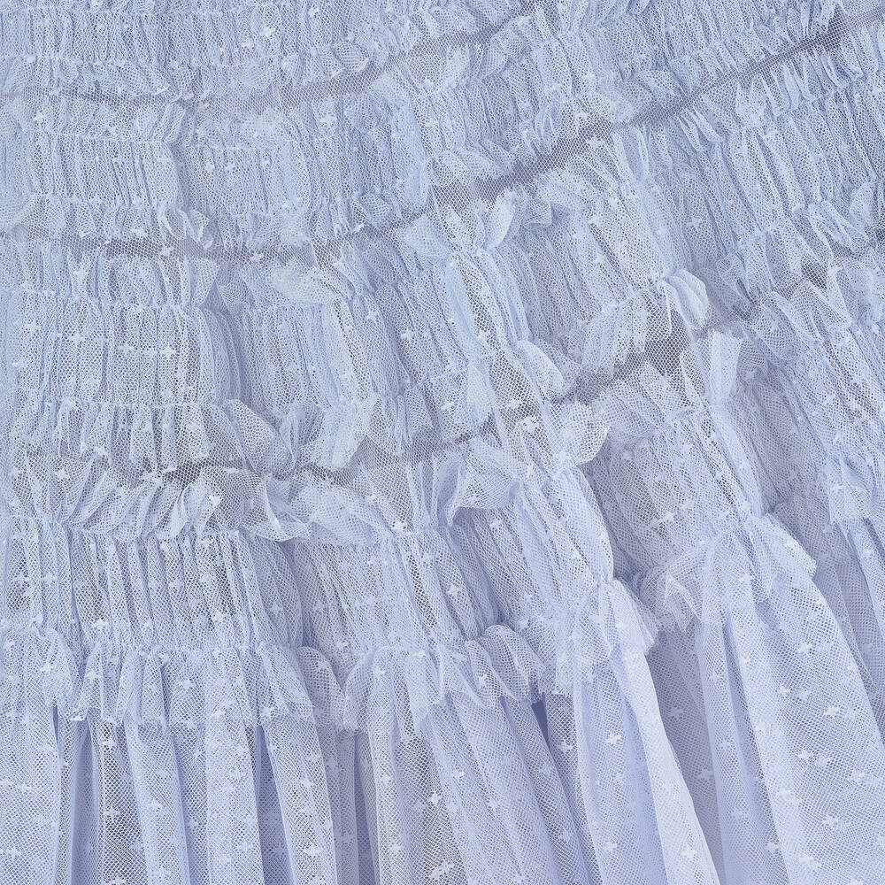 Needle & Thread-Girls Blue Shirred Tulle Dress | Childrensalon Outlet