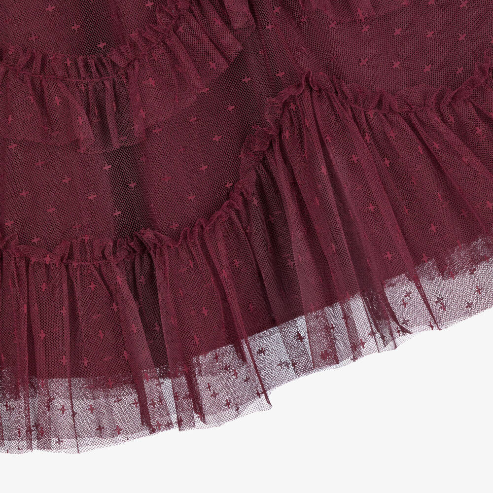 Needle & Thread-Girls Burgundy Ruffle Tulle Dress | Childrensalon Outlet