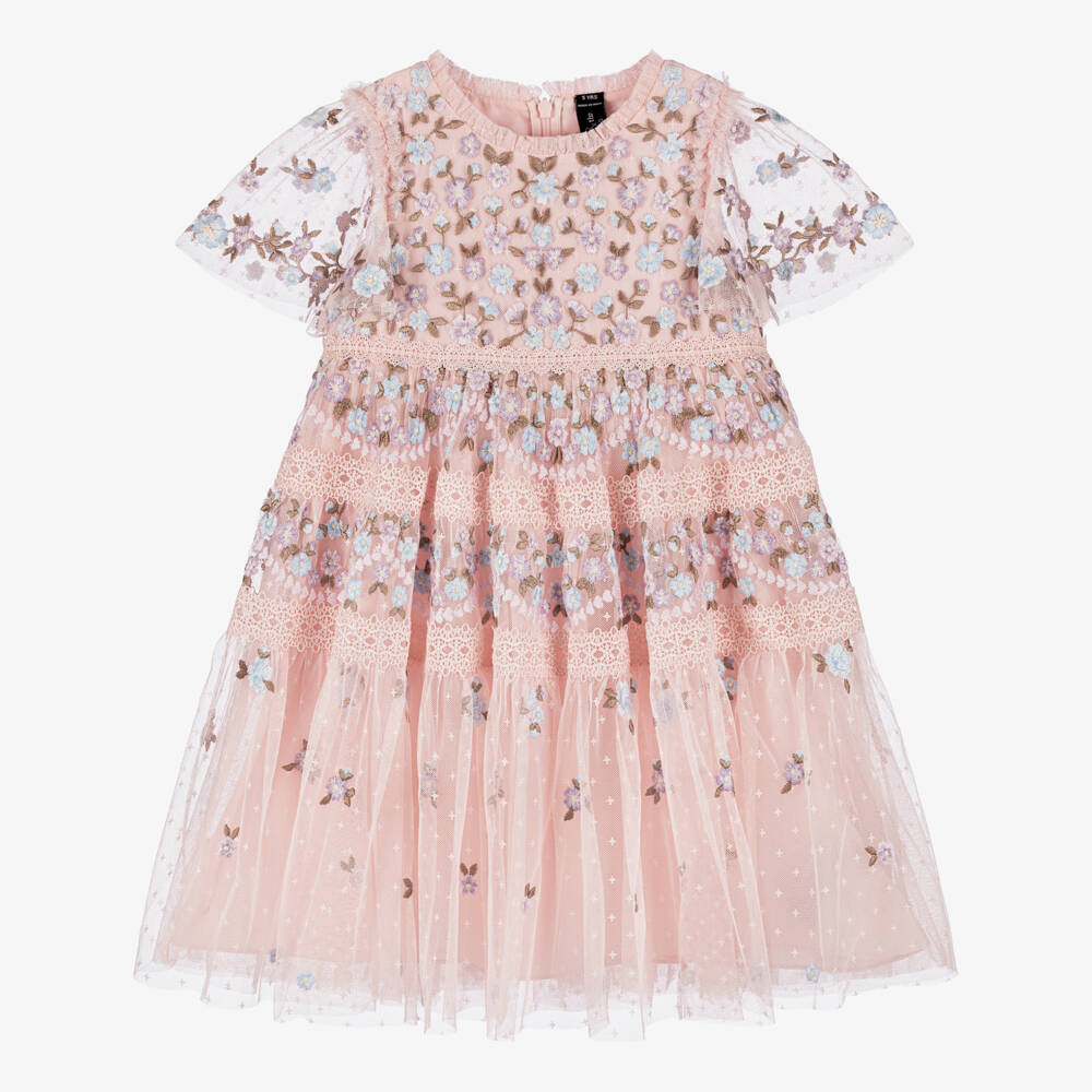 Needle & Thread-Нежное розовое платье из тюля для девочек | Childrensalon Outlet