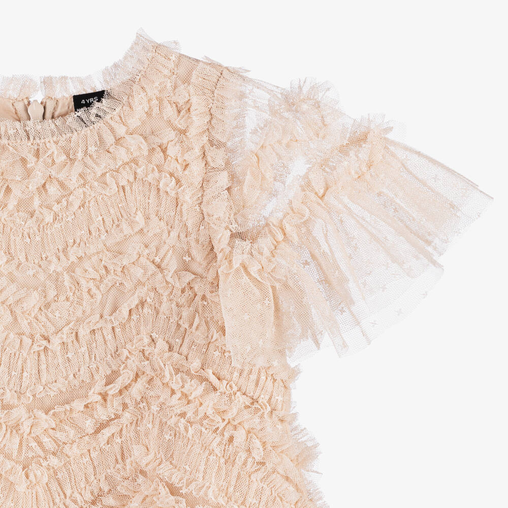 Needle & Thread-Платье из тюля пыльно-бежевое для девочек | Childrensalon Outlet