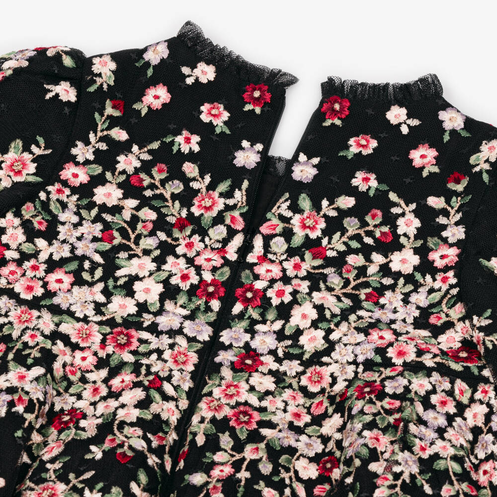 Needle & Thread-Girls Elegant Black Floral Dress | Childrensalon Outlet