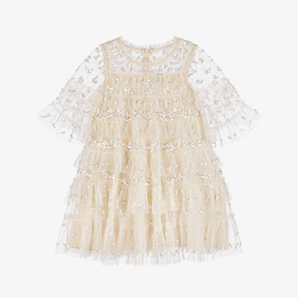 Needle & Thread-Girls Elegant Ivory Sequin Gown | Childrensalon Outlet