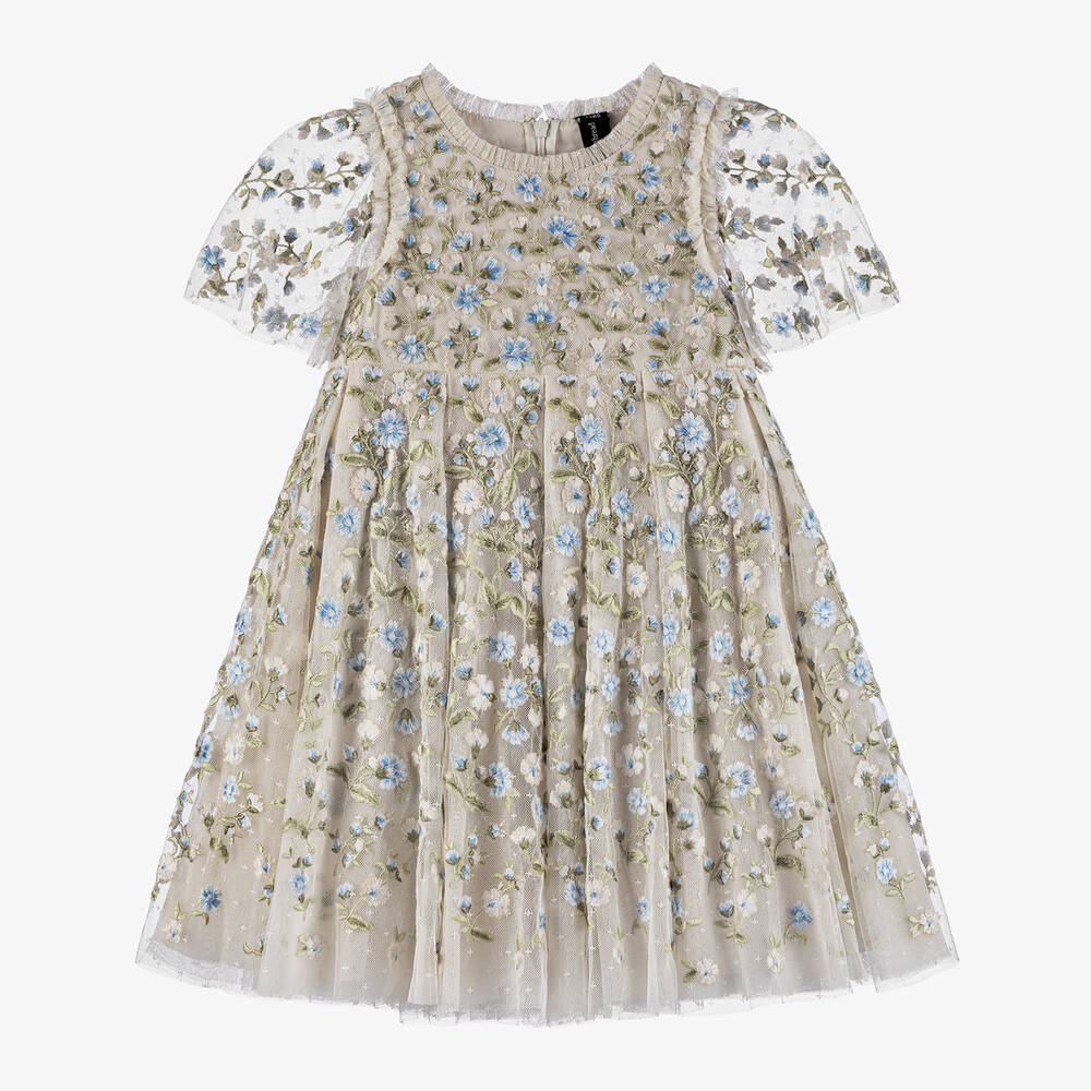 Needle & Thread-Girls Ivory Embroidered Floral Dress | Childrensalon Outlet