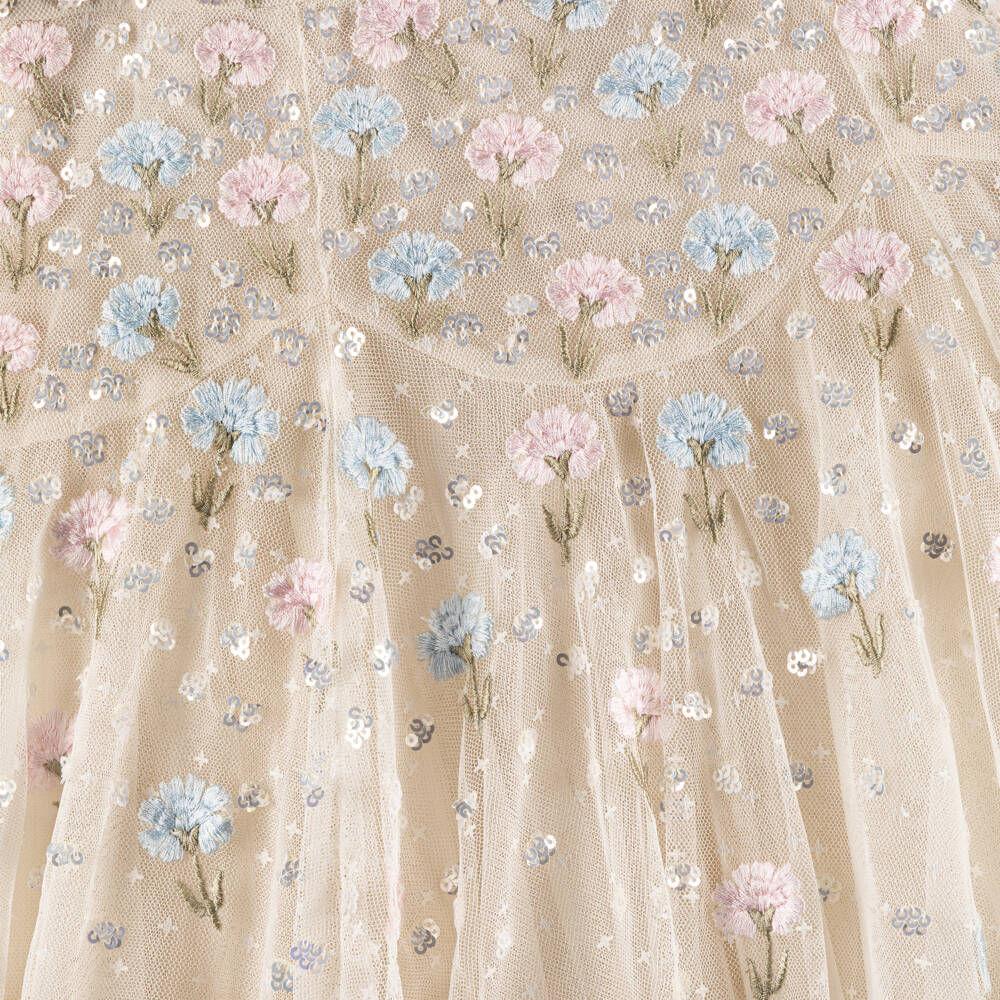 Needle & Thread-Girls Ivory Embroidered Floral & Sequin Tulle Dress | Childrensalon Outlet