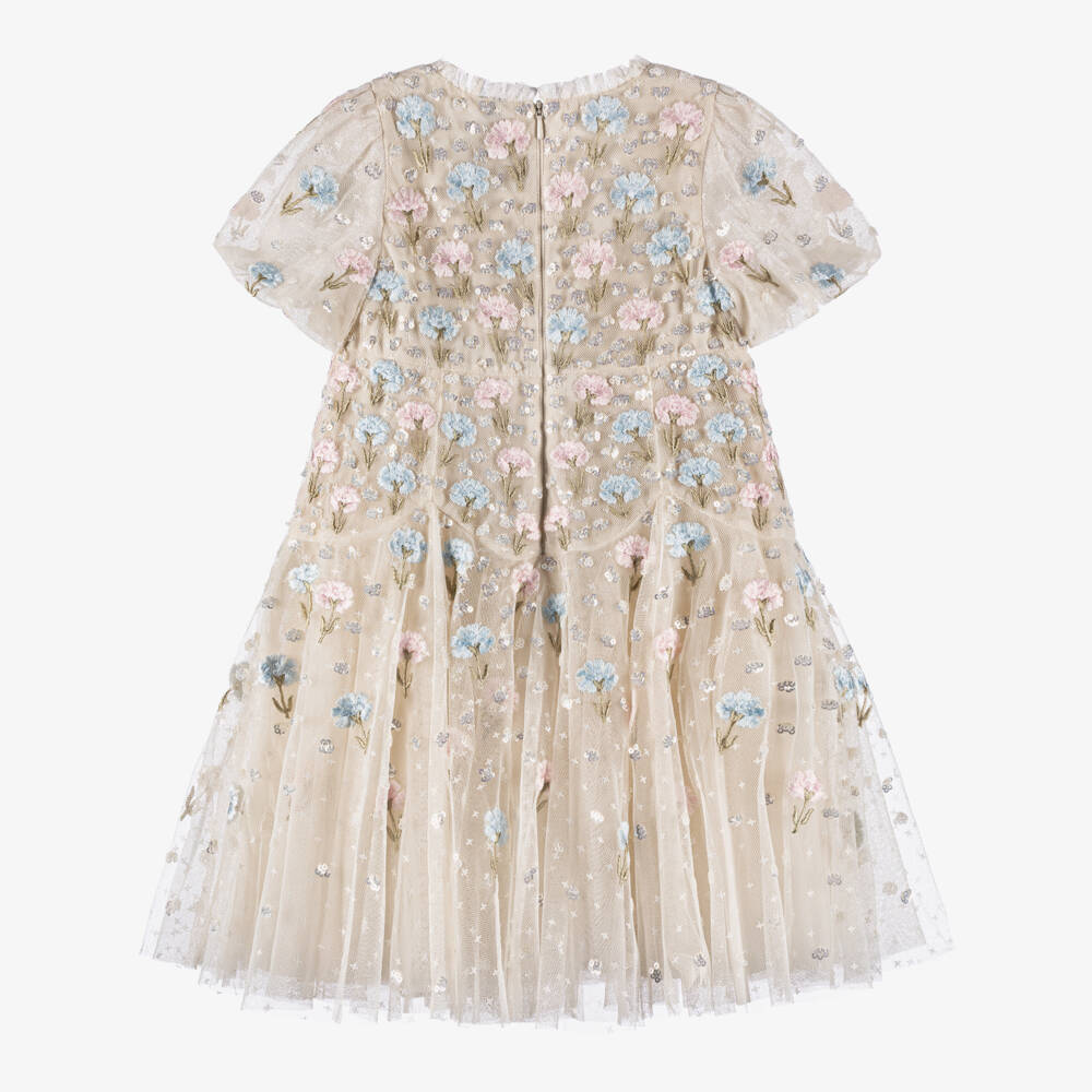 Needle & Thread-Girls Ivory Embroidered Floral & Sequin Tulle Dress | Childrensalon Outlet