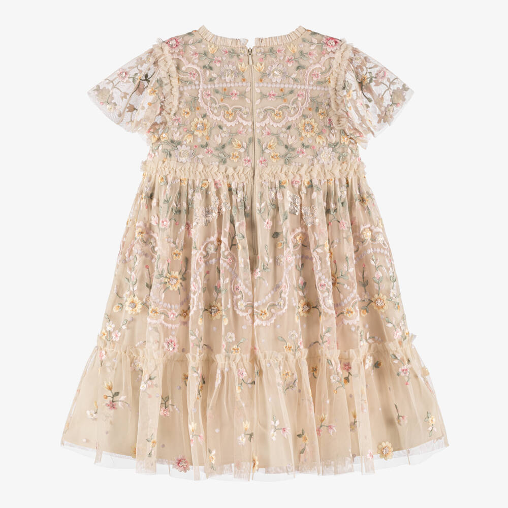 Needle & Thread-Кремовое платье для девочек на садовую вечеринку | Childrensalon Outlet