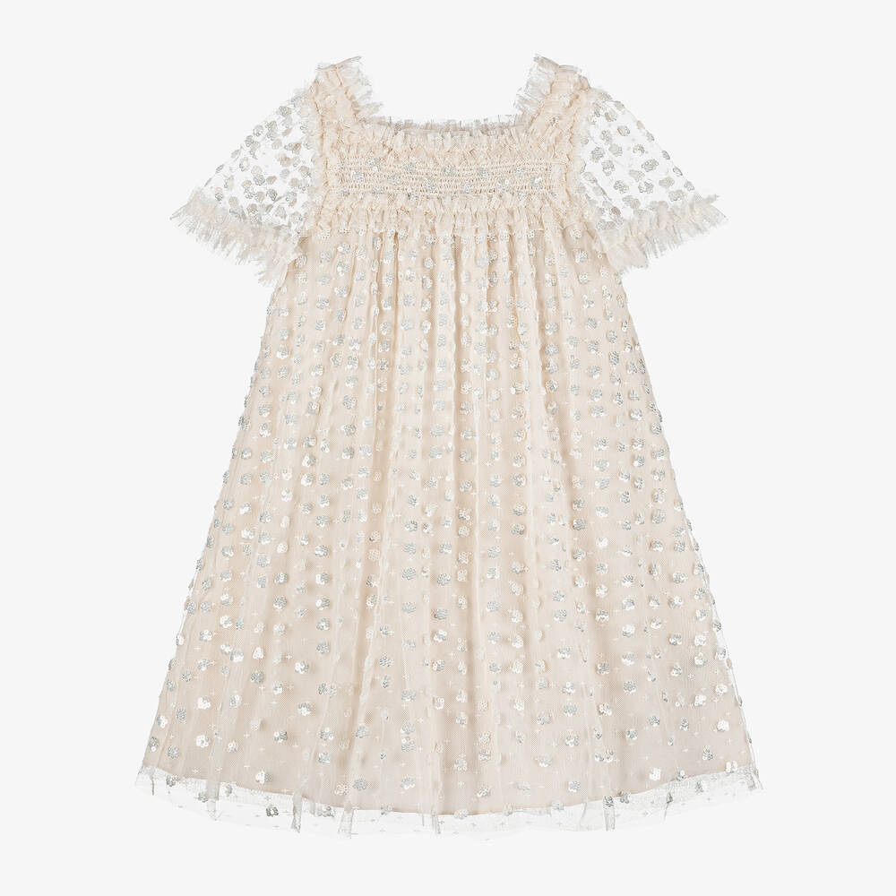 Needle & Thread-Girls Ivory Sequin Tulle Dress | Childrensalon Outlet