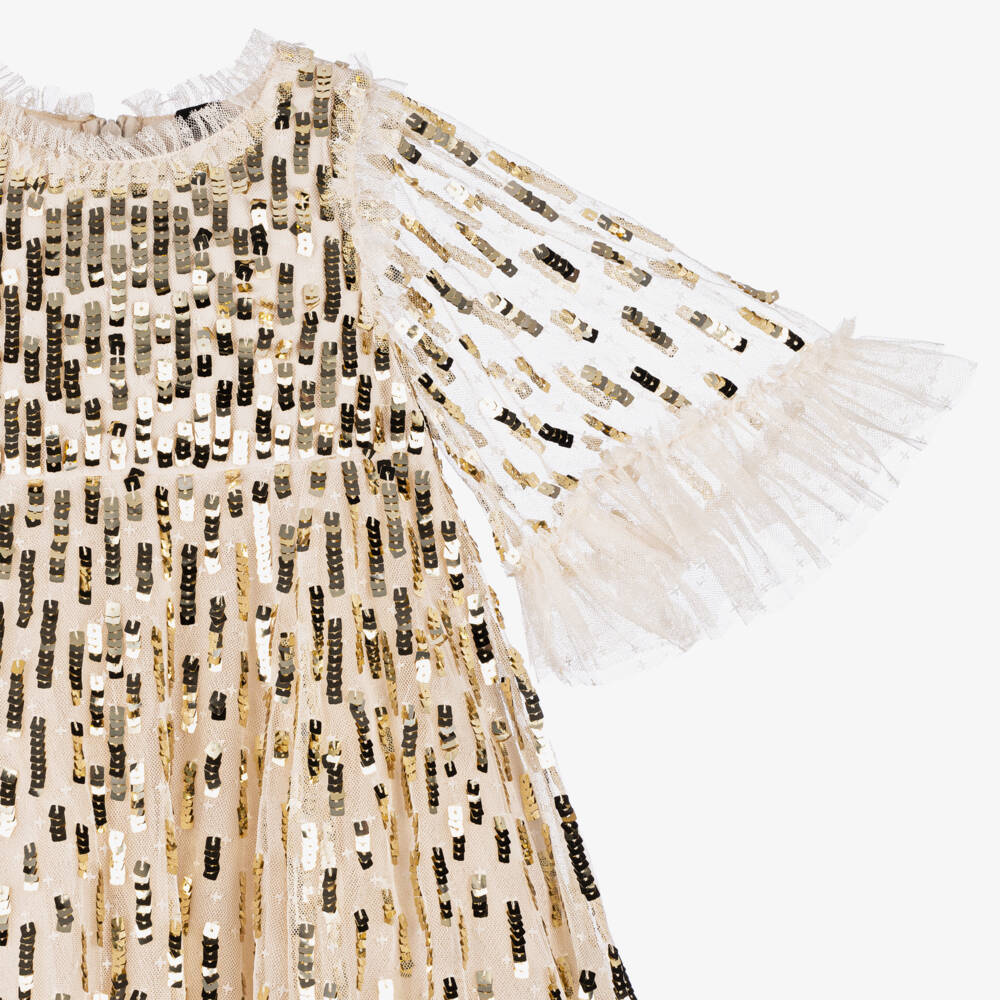 Needle & Thread-Кремовое тюлевое платье с пайетками для девочек | Childrensalon Outlet