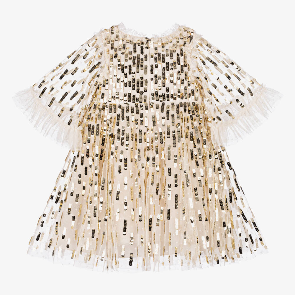 Needle & Thread-Кремовое тюлевое платье с пайетками для девочек | Childrensalon Outlet
