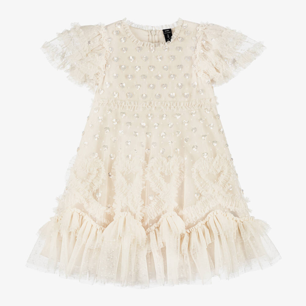Needle & Thread-Girls Ivory Tulle Sequin Dress | Childrensalon Outlet