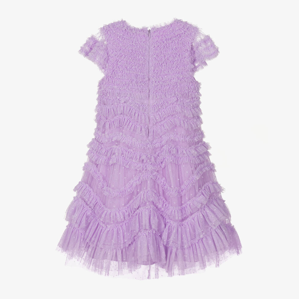 Needle & Thread-Girls Lilac Purple Tulle Ruffle Dress | Childrensalon Outlet
