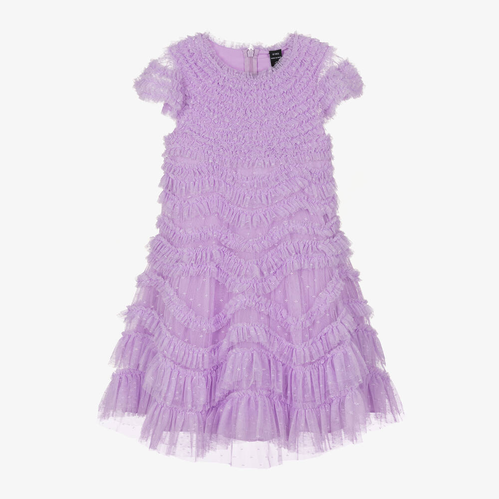 Needle & Thread-Girls Lilac Purple Tulle Ruffle Dress | Childrensalon Outlet