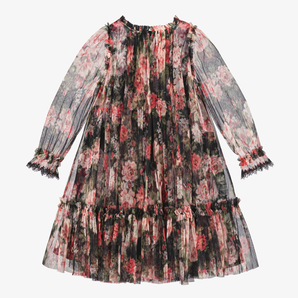 Needle & Thread-Girls Midnight Tulle Floral Gown | Childrensalon Outlet