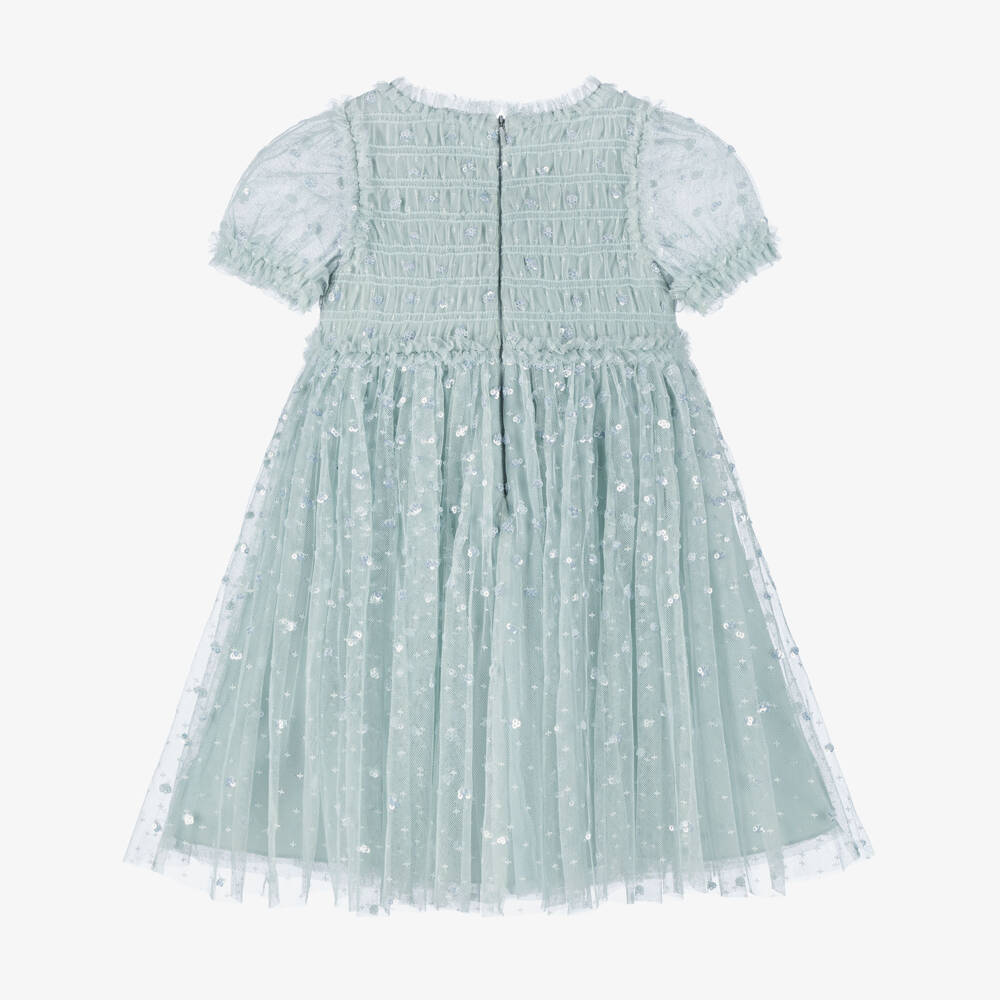 Needle & Thread-Girls Pale Aqua Blue Sequin Embellished Dress | Childrensalon Outlet