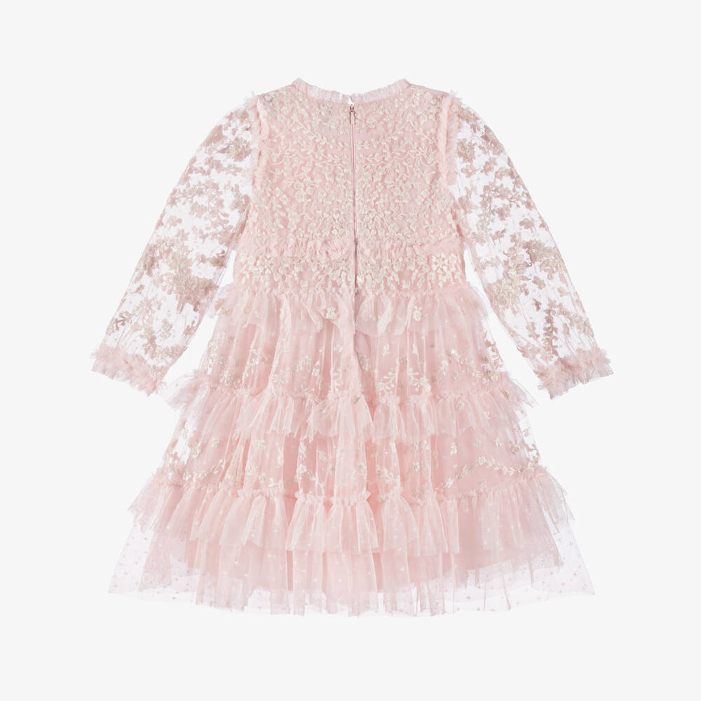 Needle & Thread-Girls Pale Pink Embroidered Blossom Dress | Childrensalon Outlet