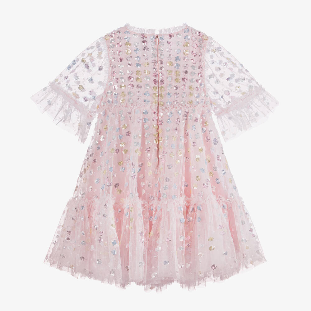 Needle & Thread-Girls Pale Pink Tulle Sequinned Dress | Childrensalon Outlet