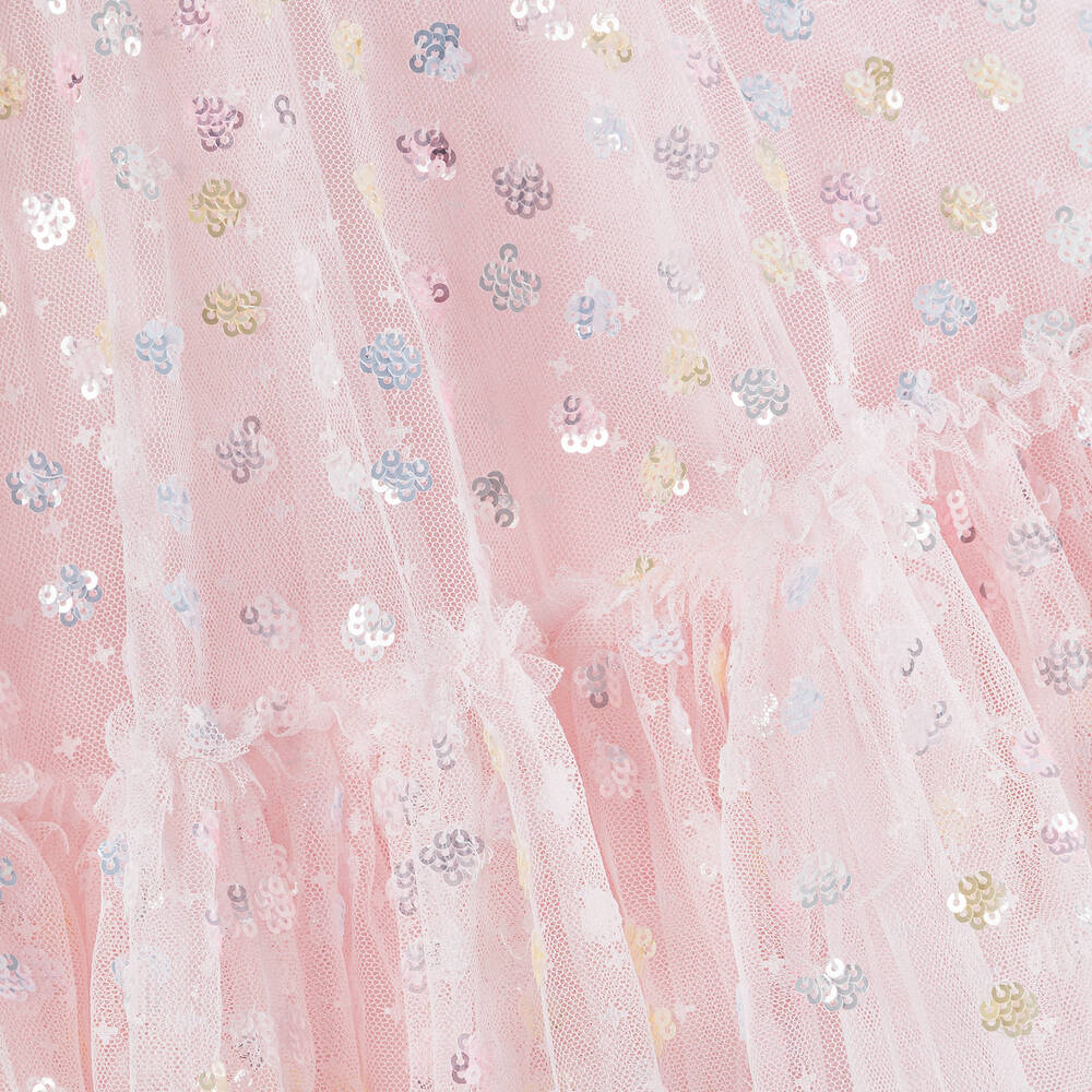 Needle & Thread-Girls Pale Pink Tulle Sequinned Dress | Childrensalon Outlet