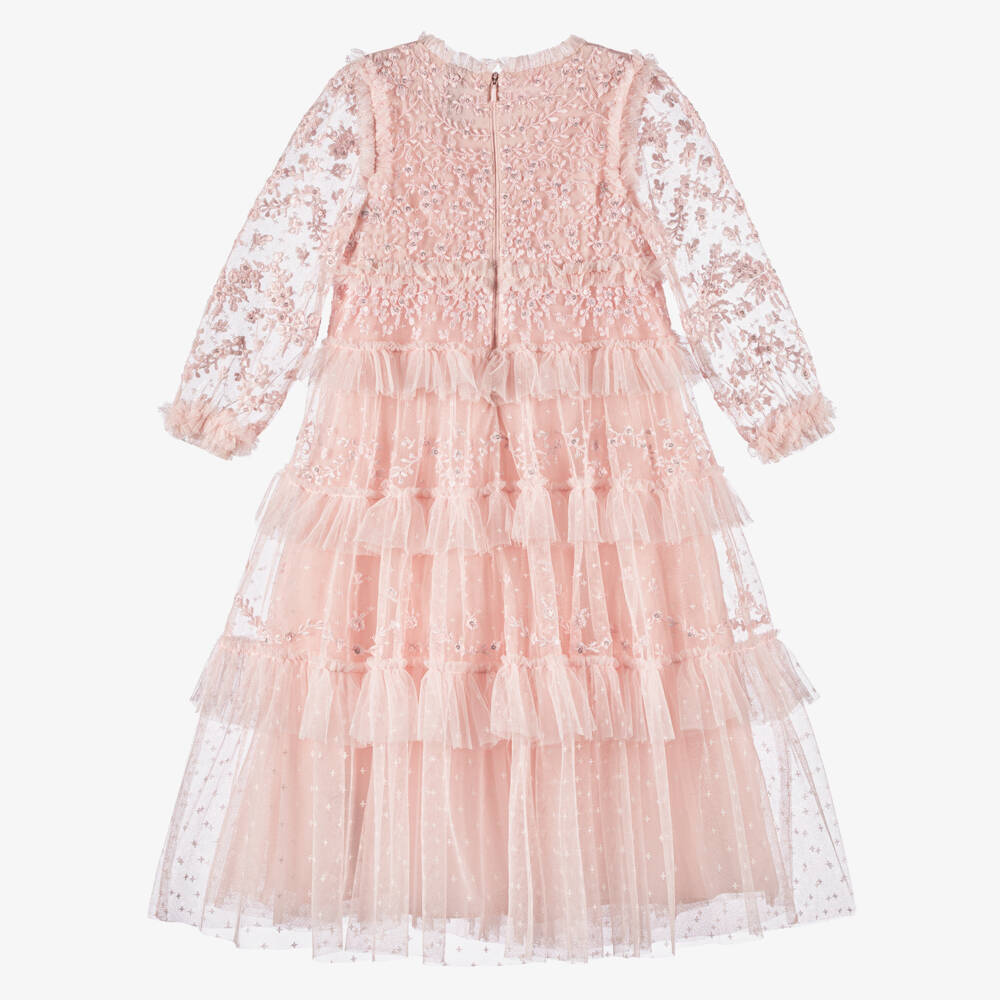 Needle & Thread-Girls Pink Embroidered Blossom Tulle Dress | Childrensalon Outlet