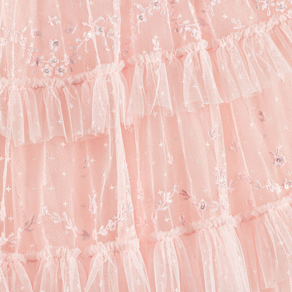 Needle & Thread-Girls Pink Embroidered Blossom Tulle Dress | Childrensalon Outlet
