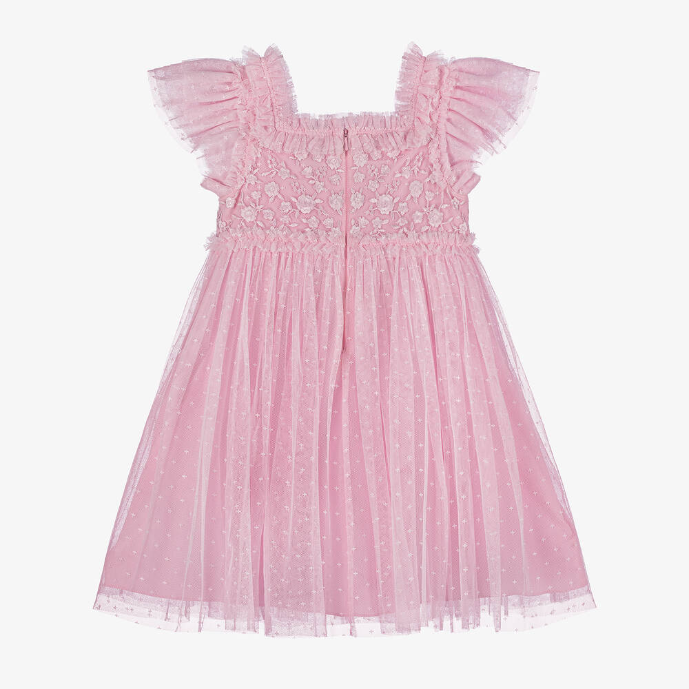 Needle & Thread-Girls Pink Embroidered Tulle Dress | Childrensalon Outlet