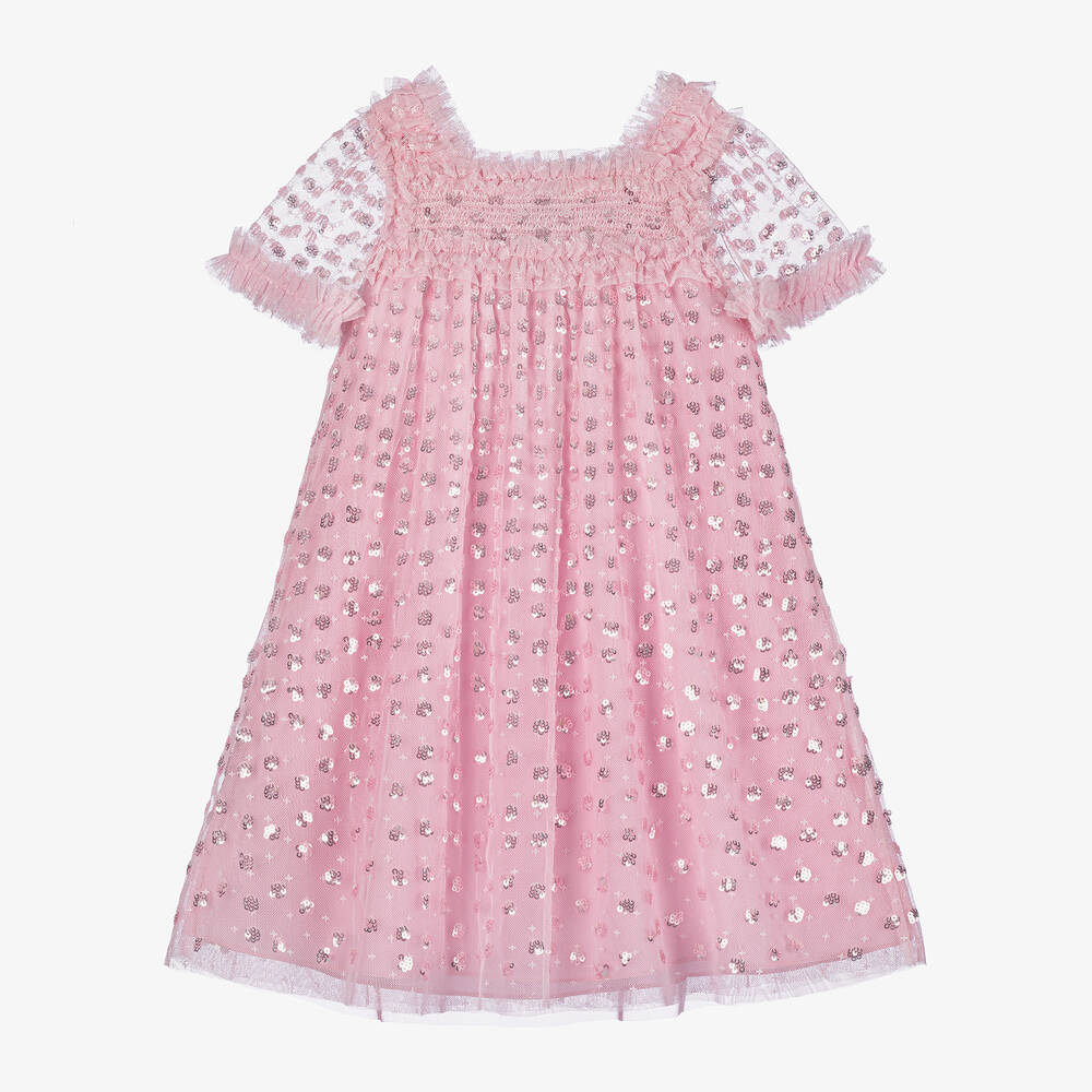 Needle & Thread-Girls Pink Sequin Tulle Dress | Childrensalon Outlet