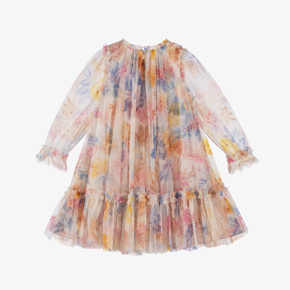 Needle & Thread-Платье из тюля с цветочным узором радуги для девочек | Childrensalon Outlet