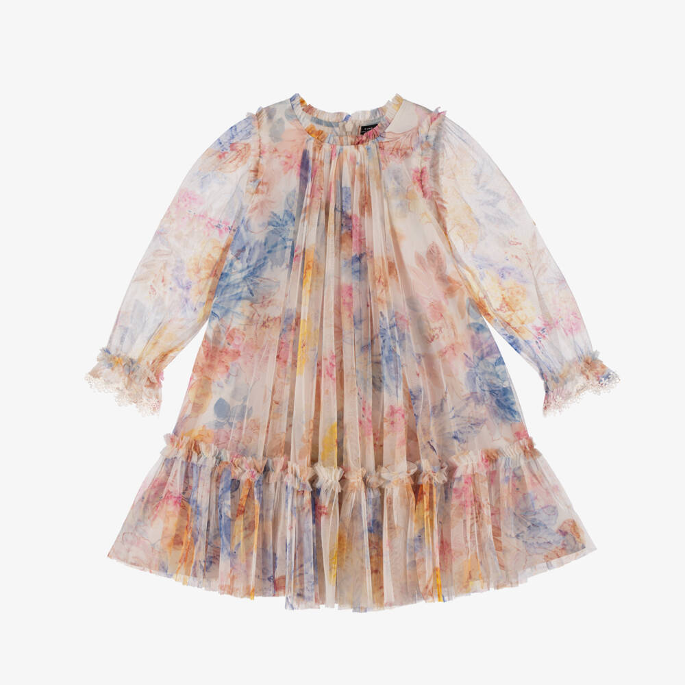 Needle & Thread-Платье из тюля с цветочным узором радуги для девочек | Childrensalon Outlet