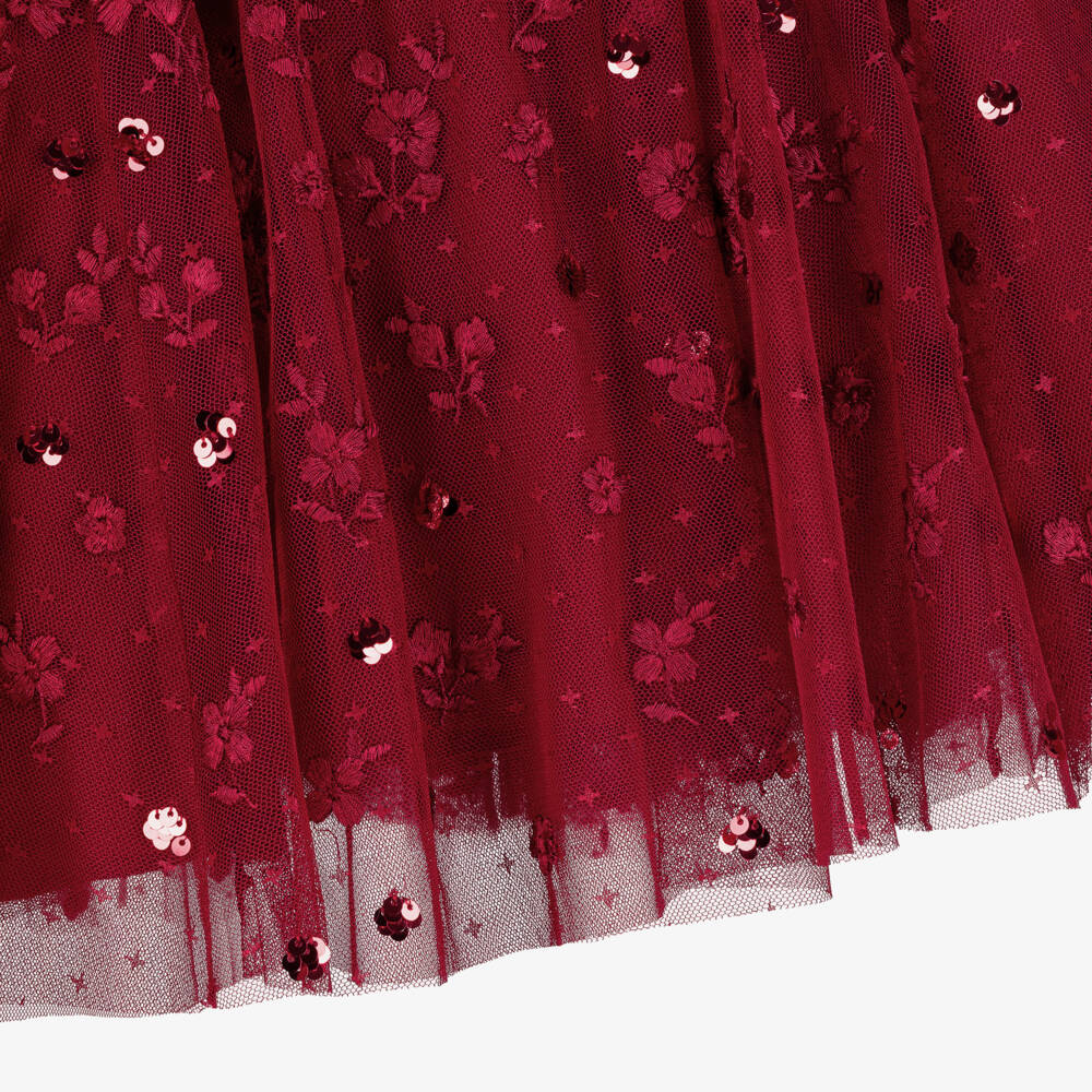 Needle & Thread-Girls Red Embroidered & Sequinned Tulle Cape Dress | Childrensalon Outlet