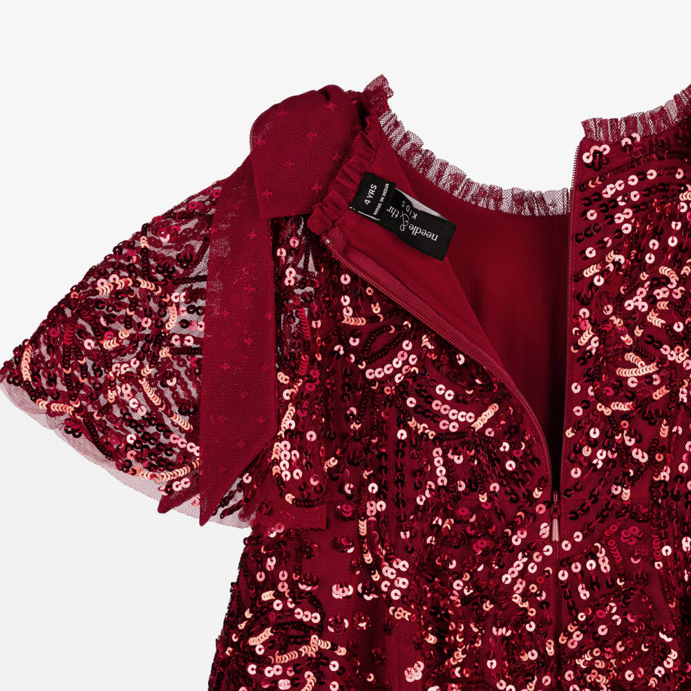Needle & Thread-Girls Red Sequinned Tulle Dress | Childrensalon Outlet