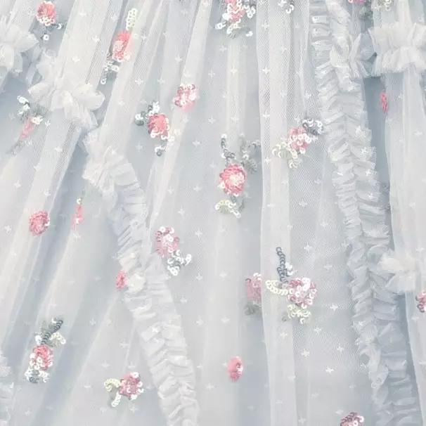 Needle & Thread-Girls Shimmering Blue Floral Dress | Childrensalon Outlet