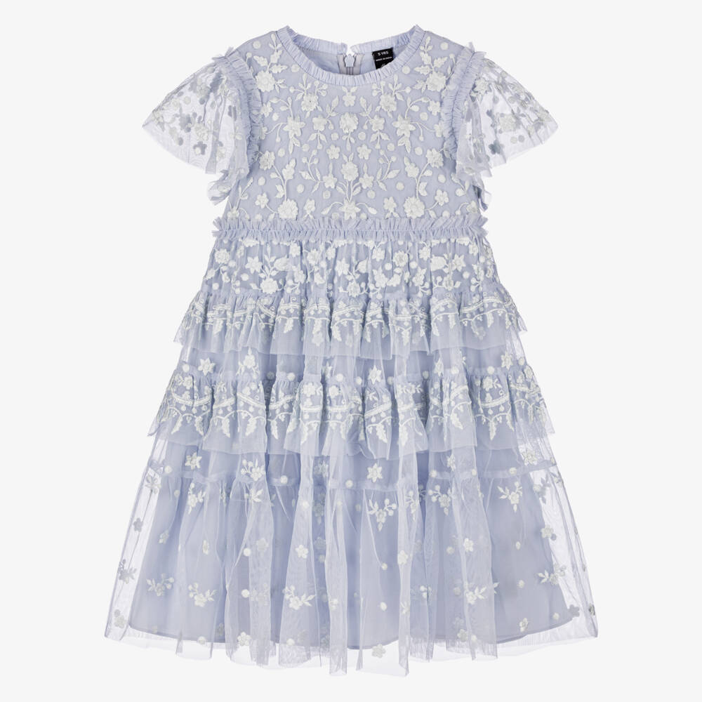 Needle & Thread-فستان دانتيل أزرق ناعم للبنات | Childrensalon Outlet