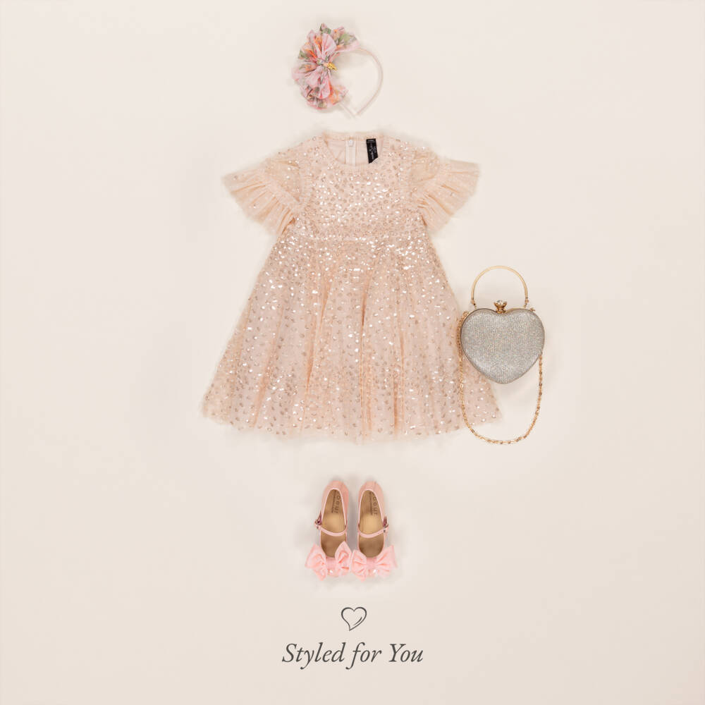 Needle & Thread-Платье из мягкого розового блестящего тюля для девочек | Childrensalon Outlet