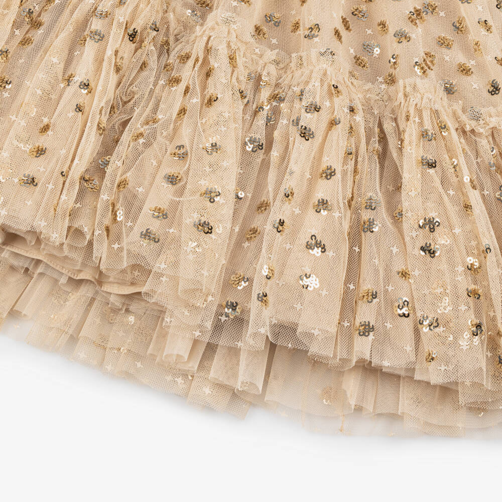 Needle & Thread-Girls Sparkling Gold Tulle Dress | Childrensalon Outlet