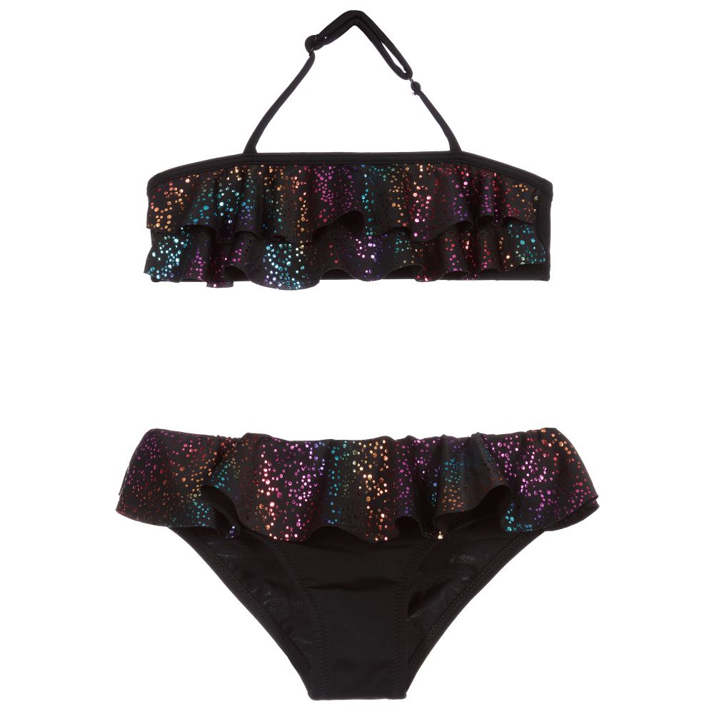 Nessi Byrd - Black Ruffle Bikini (UV50)  | Childrensalon
