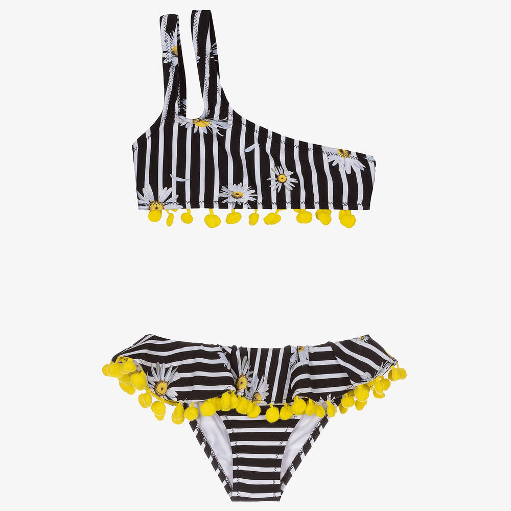 Nessi Byrd - Black Striped Bikini (UV50) | Childrensalon