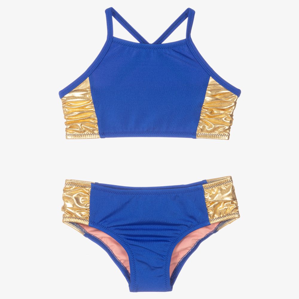 Nessi Byrd - Blue & Gold Bikini (UV50) | Childrensalon