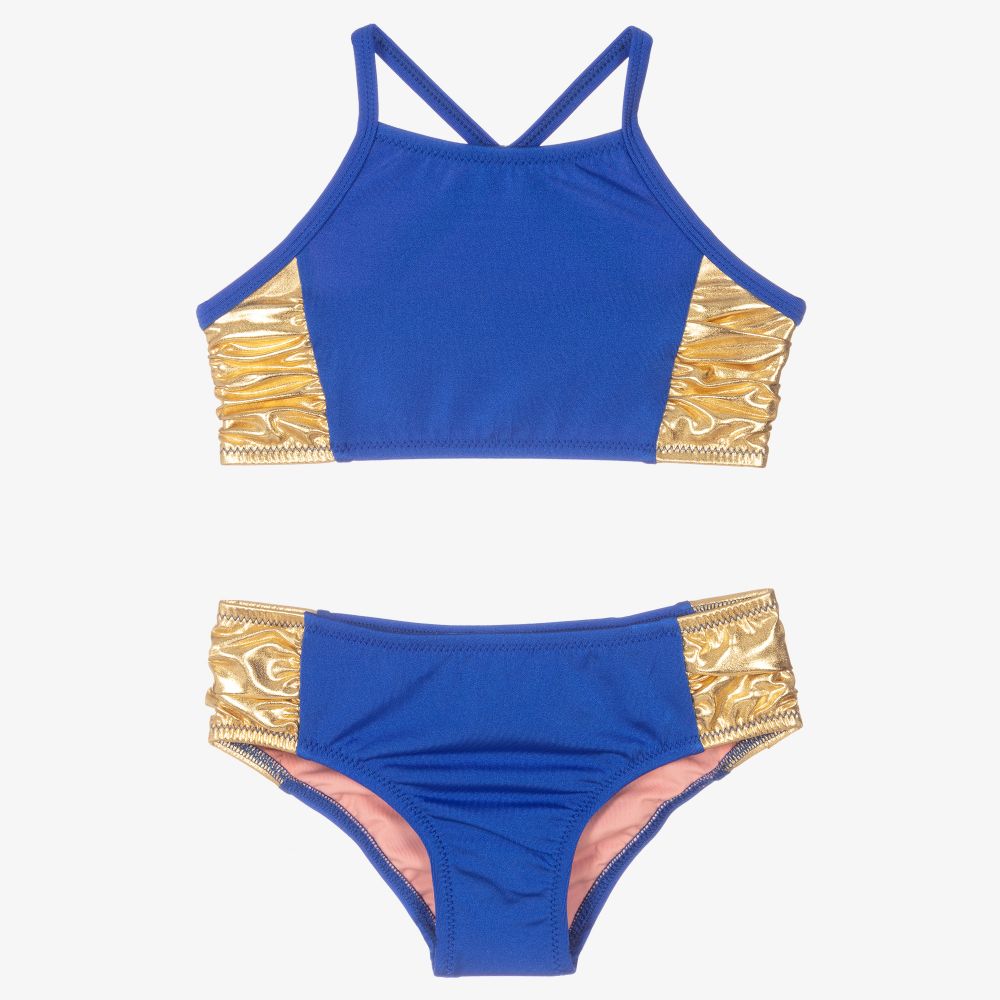 Gold two piece bathing suit on sale