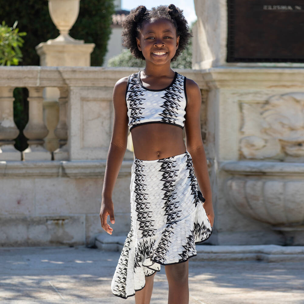 Nessi Byrd-Girls Black and White UV Skirt | Childrensalon Outlet