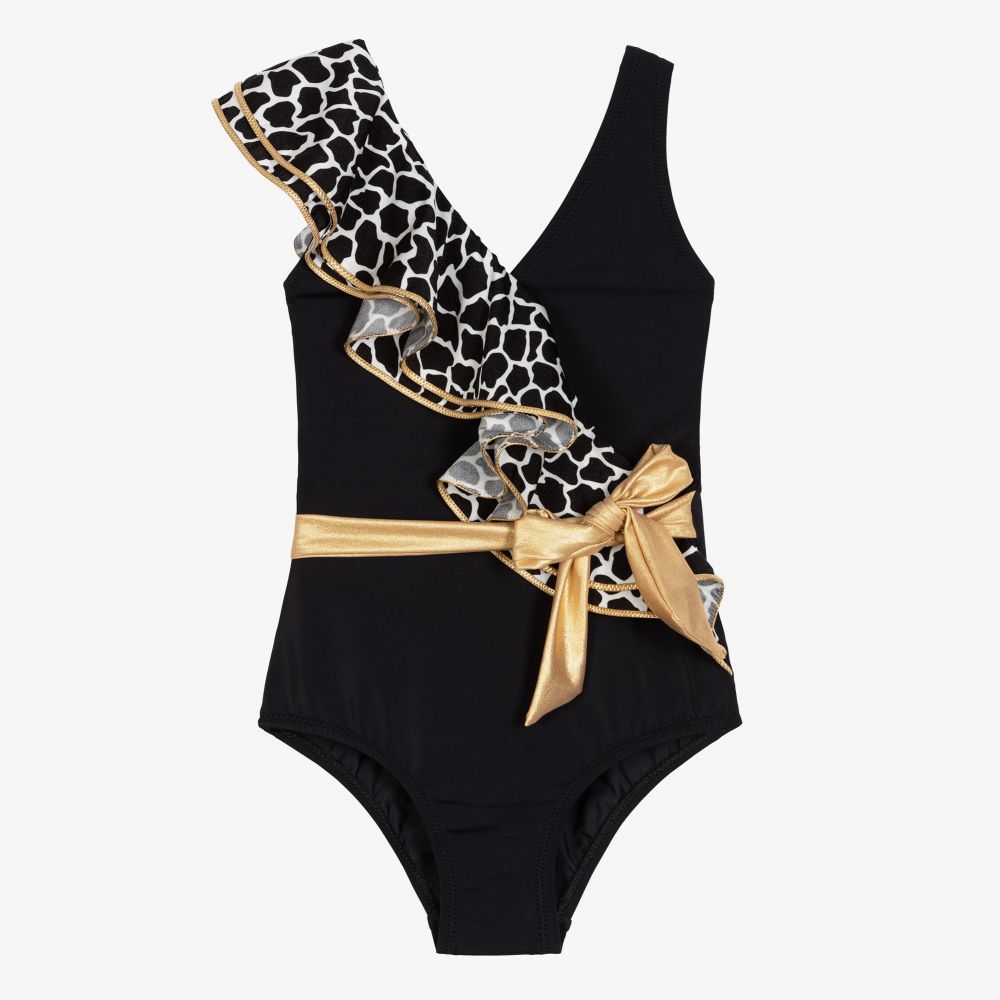 Nessi Byrd - Girls Black Swimsuit (UV50) | Childrensalon