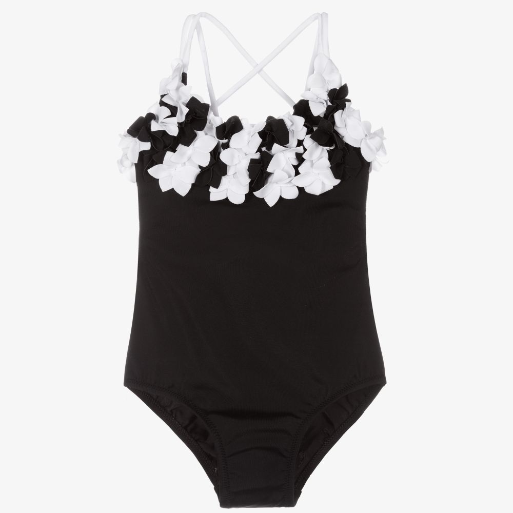 Nessi Byrd - Girls Black Swimsuit (UV50) | Childrensalon