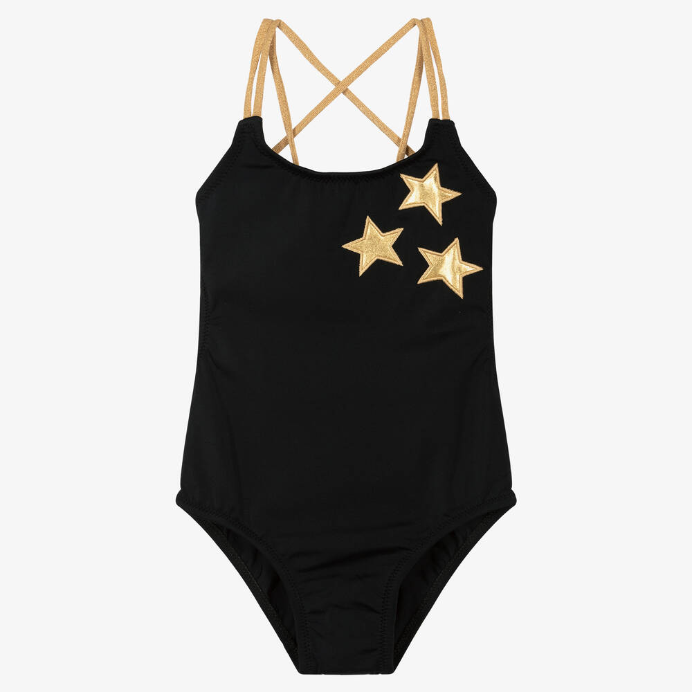 Nessi Byrd - Girls Black Swimsuit (UV50) | Childrensalon