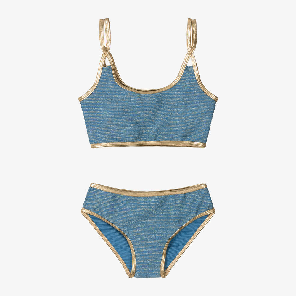 Nessi Byrd-Girls Blue Glitter Bikini (UV50) | Childrensalon Outlet