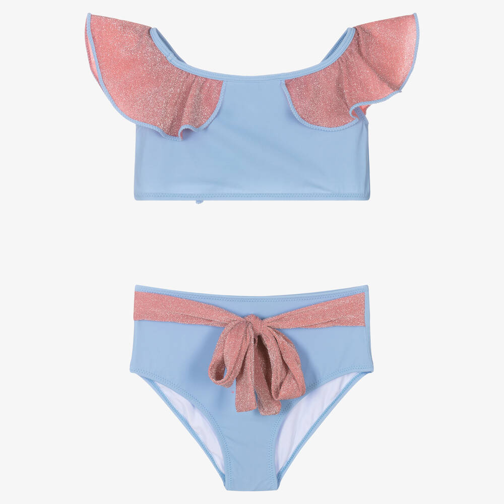 Nessi Byrd - Girls Blue & Pink Bikini (UV50) | Childrensalon