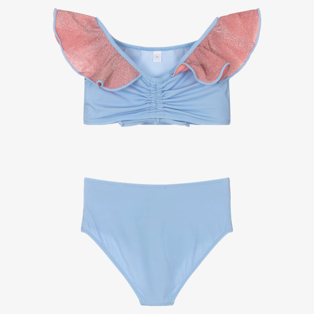 Nessi Byrd-Girls Blue & Pink Bikini (UV50) | Childrensalon Outlet