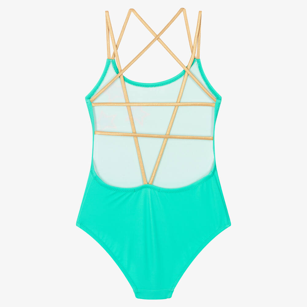 Nessi Byrd-Girls Blue Swimsuit (UV50) | Childrensalon Outlet