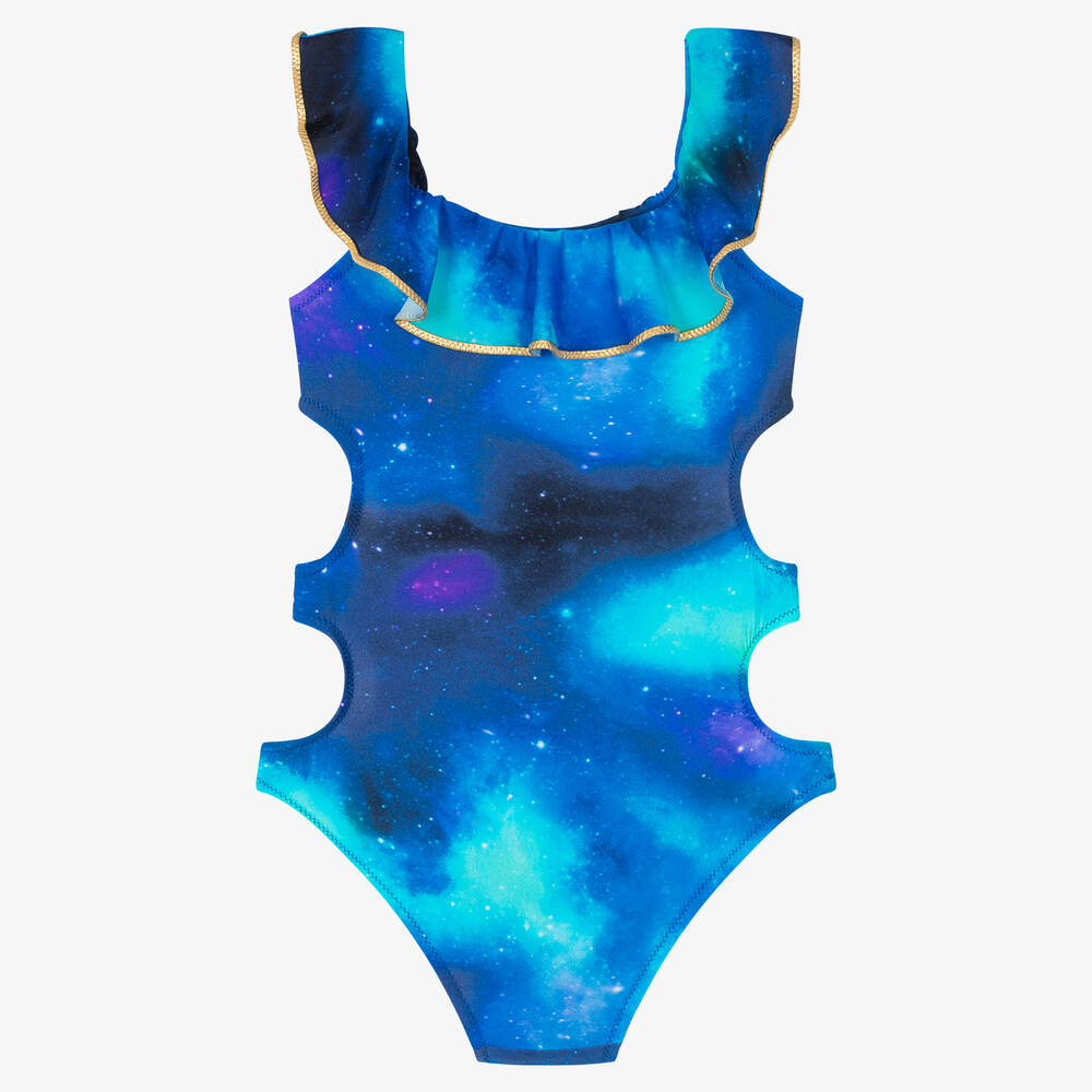 Nessi Byrd-Girls Blue Swimsuit (UV50) | Childrensalon Outlet