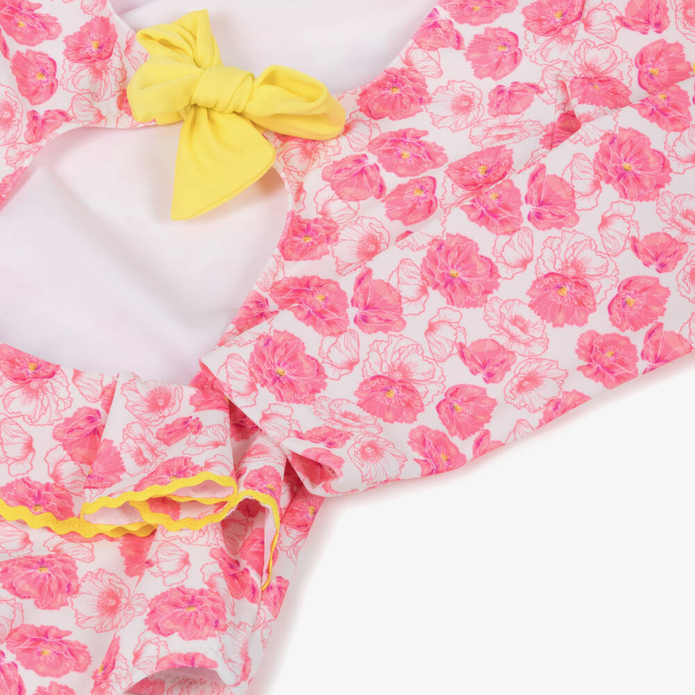 Nessi Byrd-Girls Floral Pink UV-Protective Swimsuit | Childrensalon Outlet