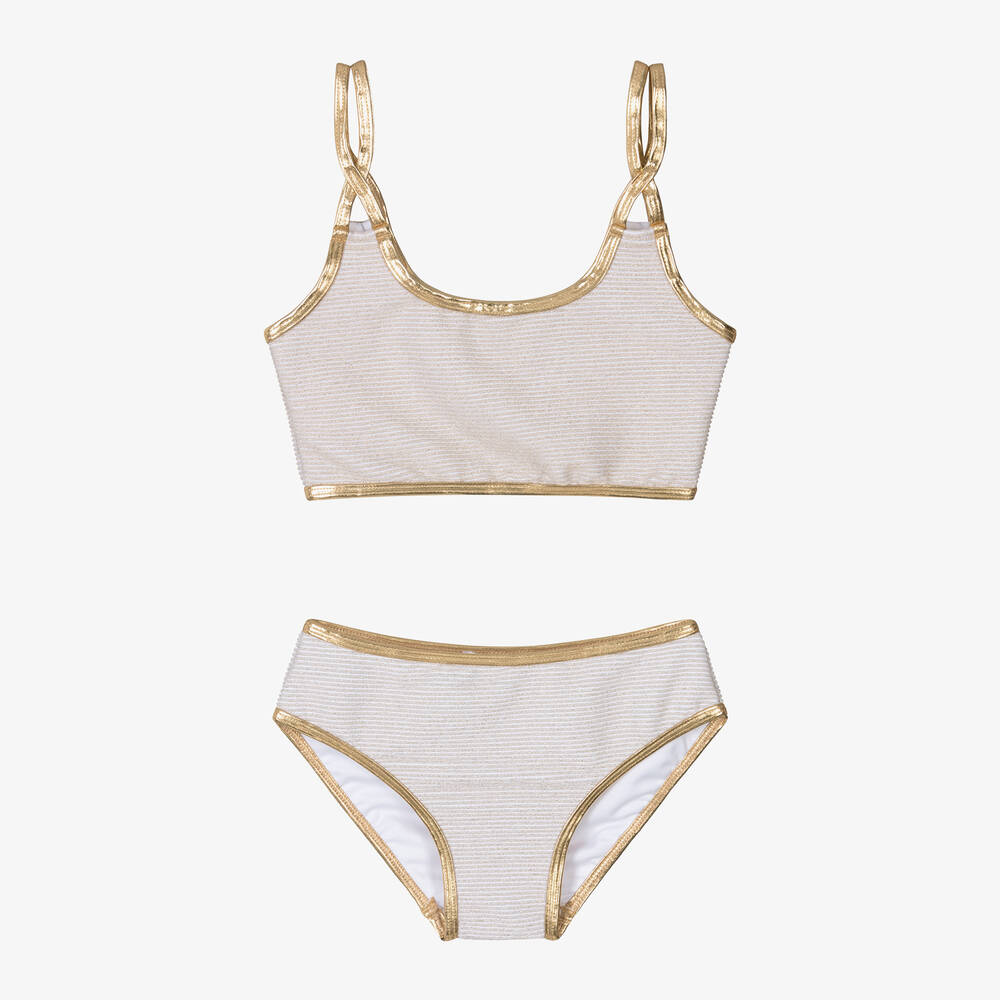 Nessi Byrd-Girls Gold Glitter Bikini (UV50) | Childrensalon Outlet