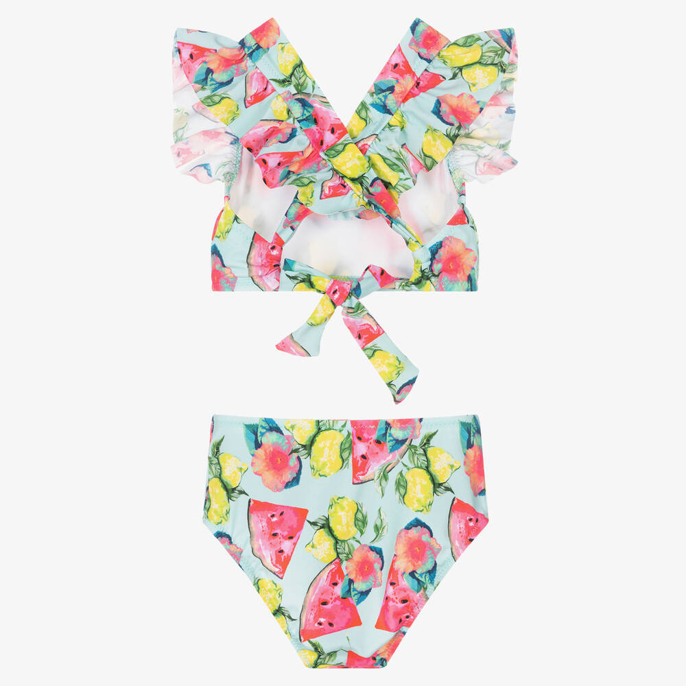Nessi Byrd-Girls Green Fruit Print Bikini (UV50) | Childrensalon Outlet